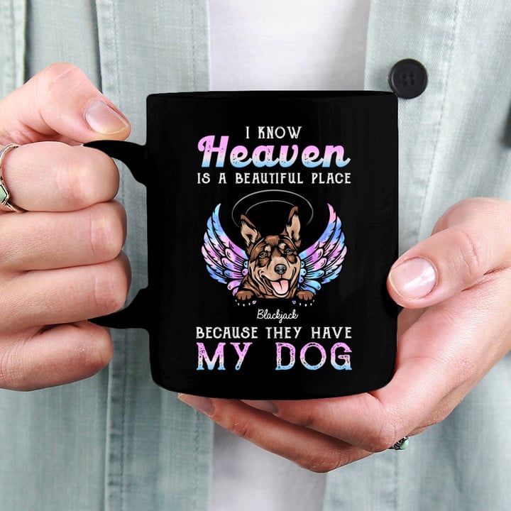 Heaven Is A Beautiful Place Dogs Personalized T-Shirt, Personalized Gift For Dog Lovers, Dog Dad, Dog Mom