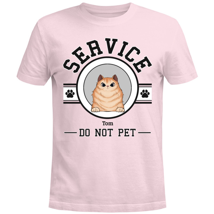 Cat Service Human Logo Personalized T-Shirt - Custom Cat Lover Shirts Gift For Cat
