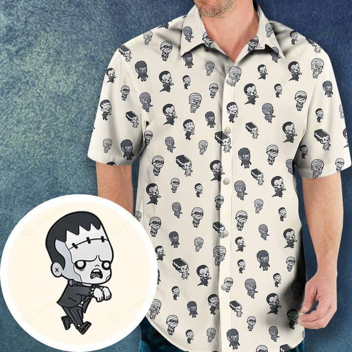 Monsters Pattern Hawaiian Shirt