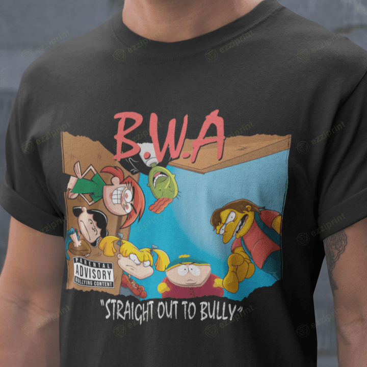 B.W.A Cartoon Characters Straight Outta Compton T-Shirt