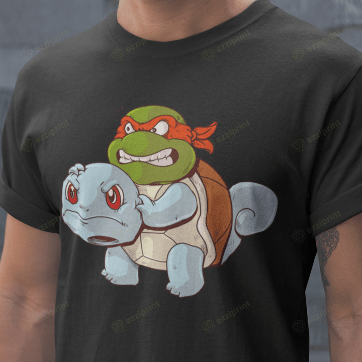 Turtle Power Pokemon’s Squirtle Tmnt Raphael Mashup T-Shirt