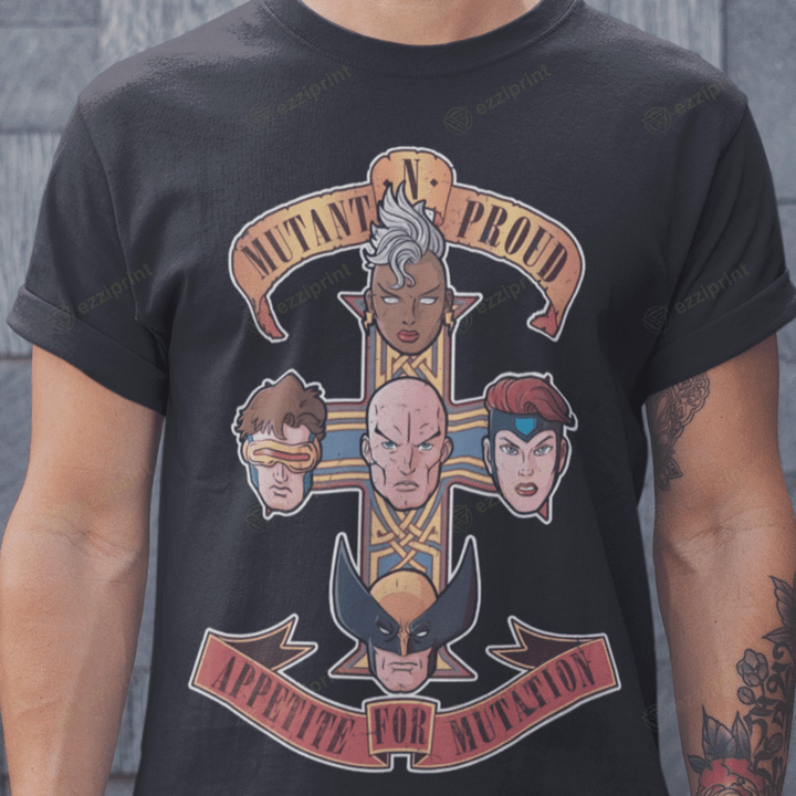 Mutant N Proud Guns N Roses’ Appetite for Destruction X-Men Mashup T-Shirt