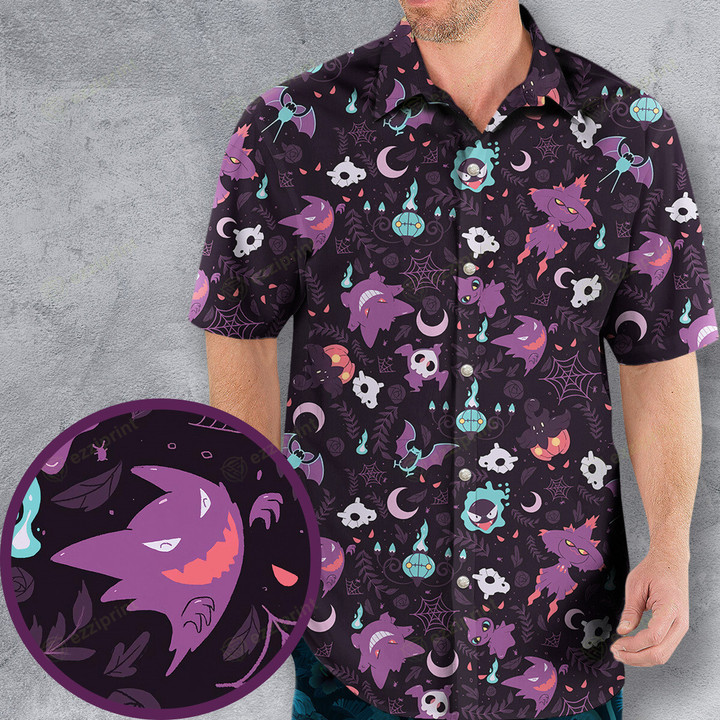 Lavender Town Pokemon Pattern Hawaiian Shirt