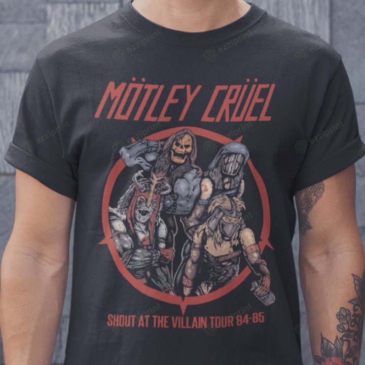 Villain Cruel Unmetal Mötley Crüe Skeletor Cobra Commander Mumm-Ra Shredder Horror T-Shirt