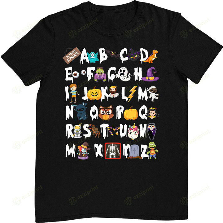 Halloween Alphabet ABCs Learning Kindergarten Teacher T-Shirt