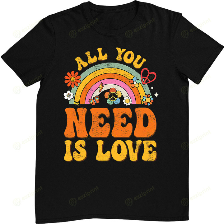 PEACE SIGN LOVE 60s 70 Hippie Groovy Vibes Halloween Costume T-Shirt