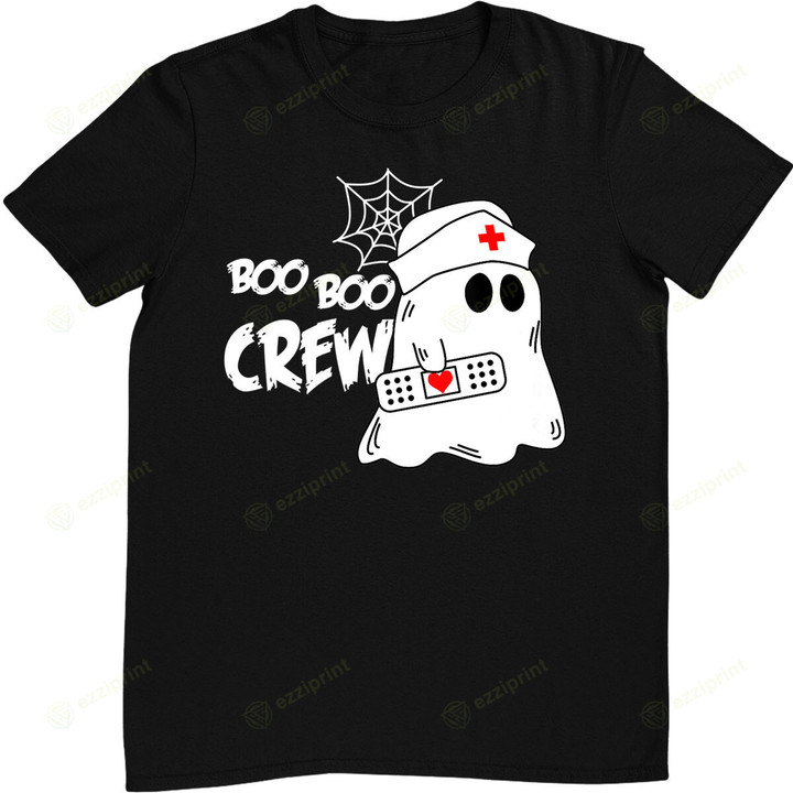 Womens Boo Boo Crew Nurse Ghost Funny Halloween Costume T-Shirt