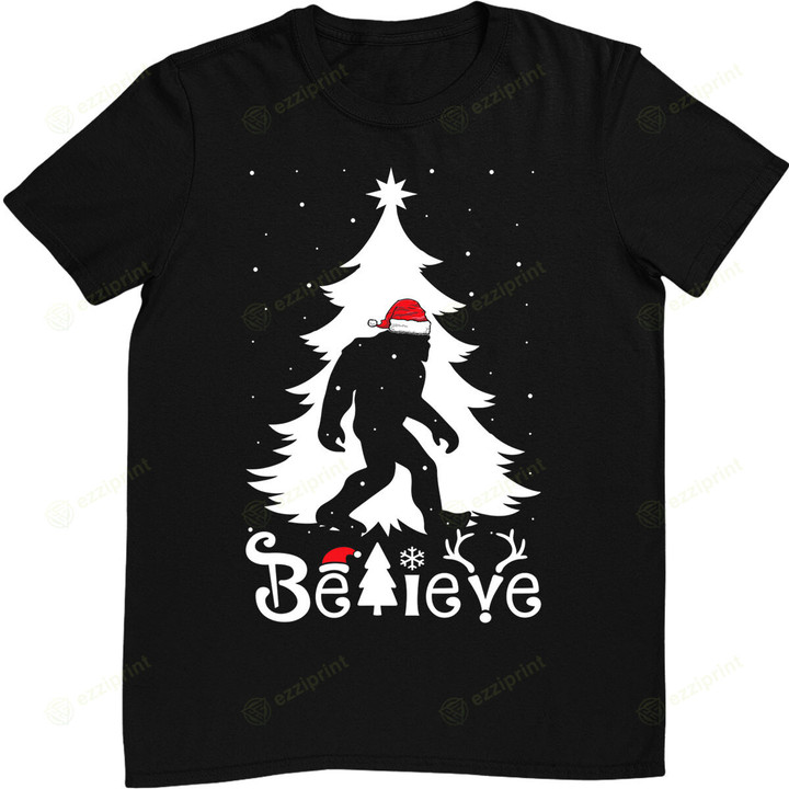 Bigfoot Christmas Gifts Funny Christmas T-Shirt
