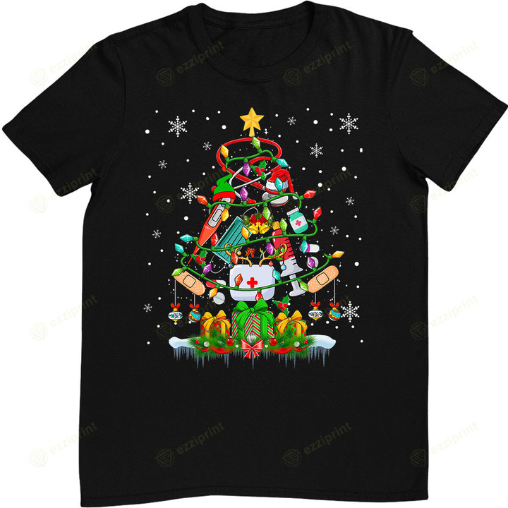 Christmas Tree Santa Reindeer Elf Medical Instruments Doctor T-Shirt
