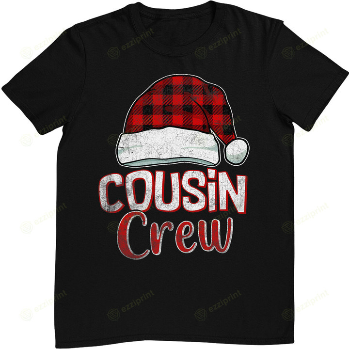 Cousin Crew Red Plaid Family Matching Christmas T-Shirt