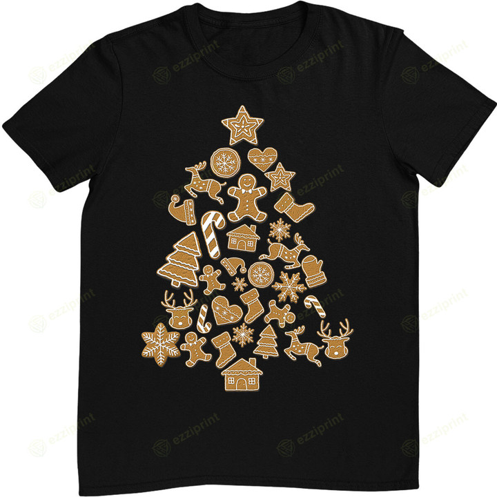 Gingerbread Man Christmas Tree Made Of GingerBread Decor T-Shirt