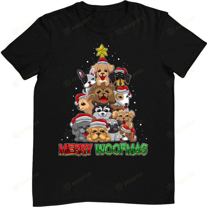 Merry Woofmas - Merry Christmas For Dog Lovers T-Shirt