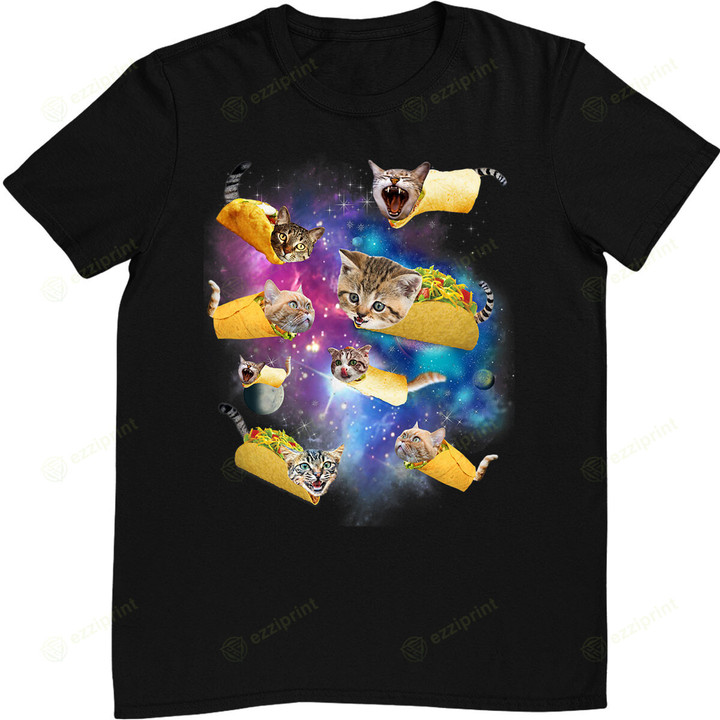 Funny Burrito and Taco Cat in Space - Tacocat T-Shirt
