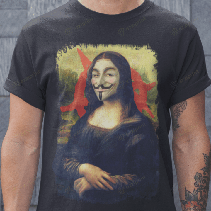 Guy Fawkes Lisa Mona Lisa Guy Fawkes Mashup T-Shirt