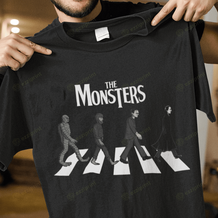 The Monsters Abbey Road Universal Monsters Characters Horror T-Shirt