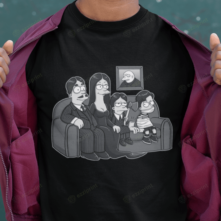 Gothic Family The Addams Family The Simpsons Mashup T-Shirt