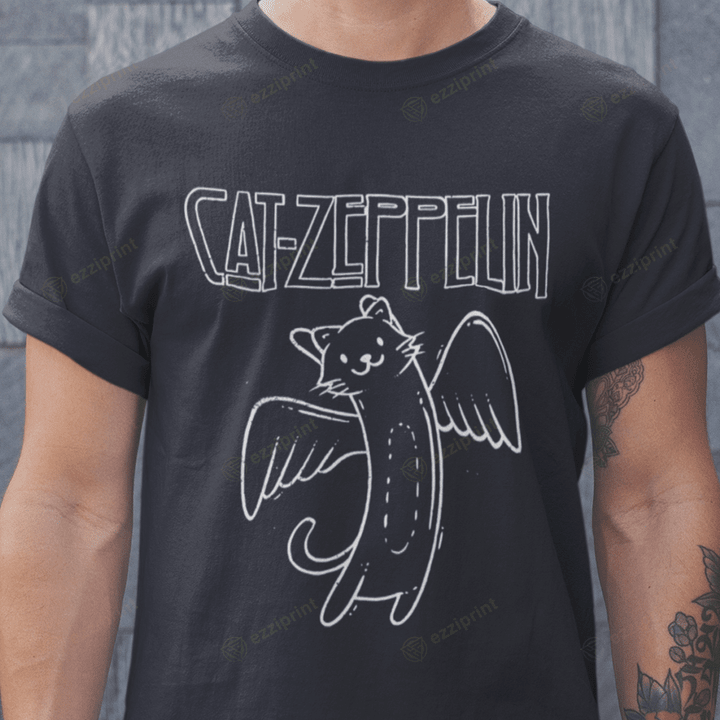 Cat-Zeppelin Led Zeppelin Swan Song Cat Mashup T-Shirt
