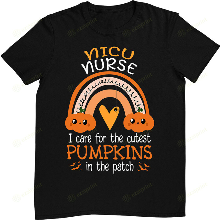Rainbow NICU Nurse Cutest Pumpkins In The Patch Halloween RN T-Shirt