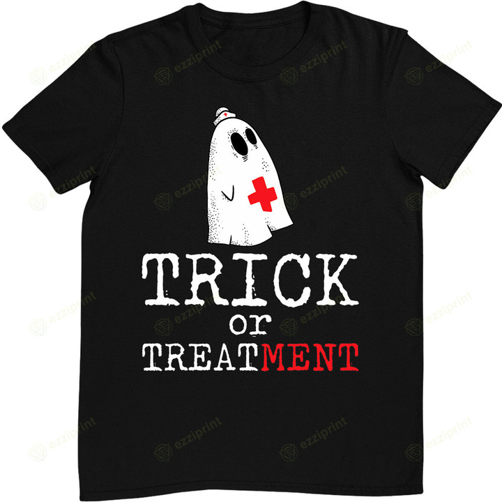 Trick Or Treatment Lazy DIY Halloween Costume RN Nurse Ghost T-Shirt