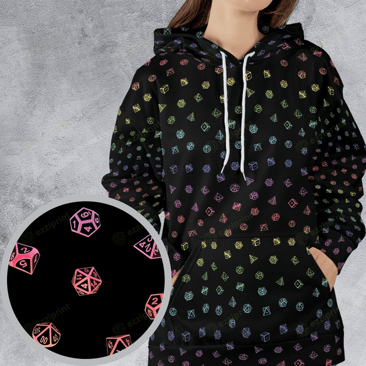 Rainbow Dices Dungeons and Dragons Pattern Hoodie