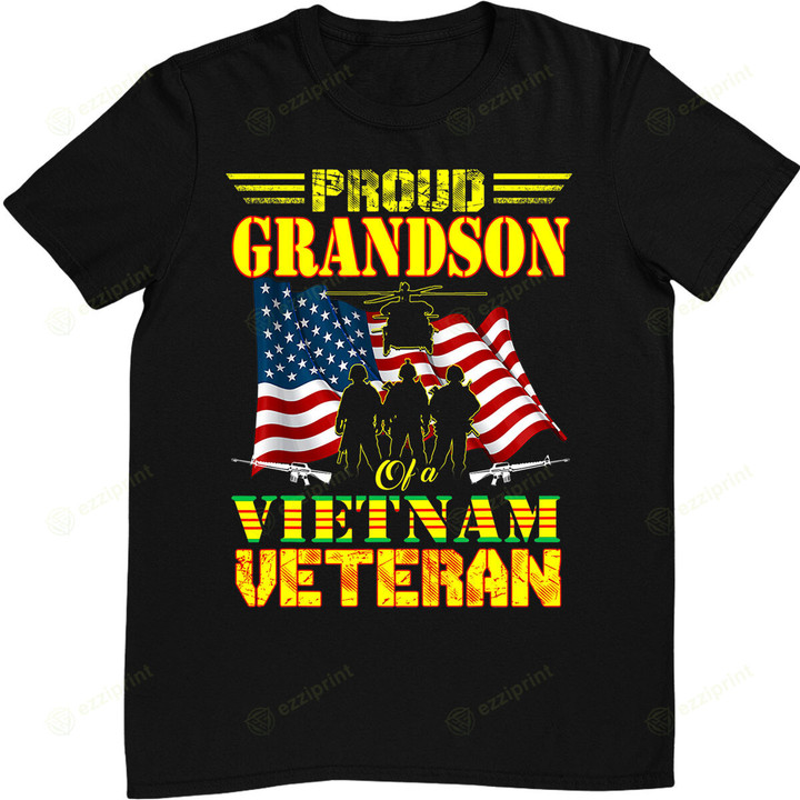 Mens Proud Grandson Of A Vietnam Veteran Military Family T-Shirt
