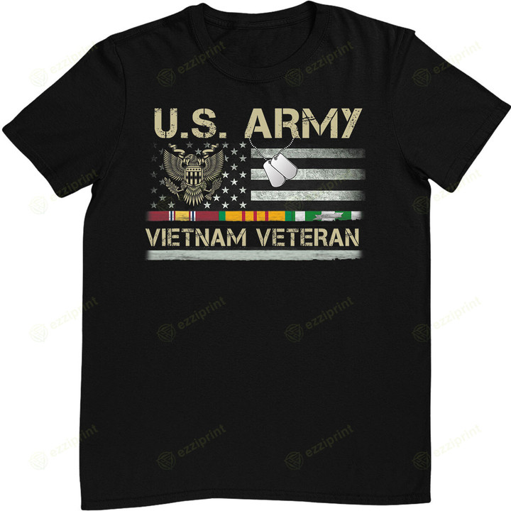 US Army Vietnam Veteran USA Flag Shirt, Veteran Vietnam Army T-Shirt