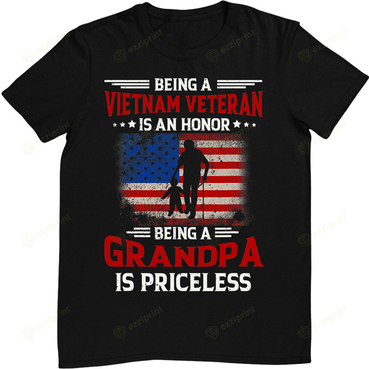US Flag Quote Being Vietnam Veteran Is An Honor Grandpa T-Shirt