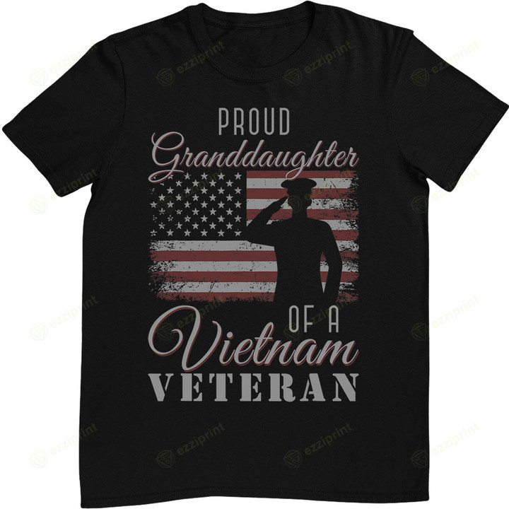 USA Flag Soldier Proud Granddaughter Of A Vietnam Veteran T-Shirt
