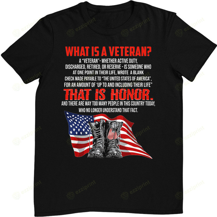 What is a veteran a veteran whether active duty T-Shirt