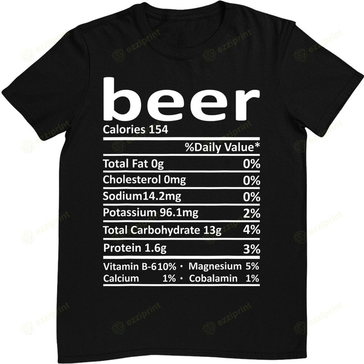 Beer Nutrition Funny Thanksgiving Costume Food Christmas T-Shirt
