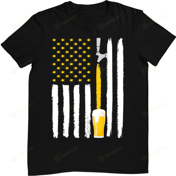 Craft Beer American Flag USA 4th July Brewery T-Shirt