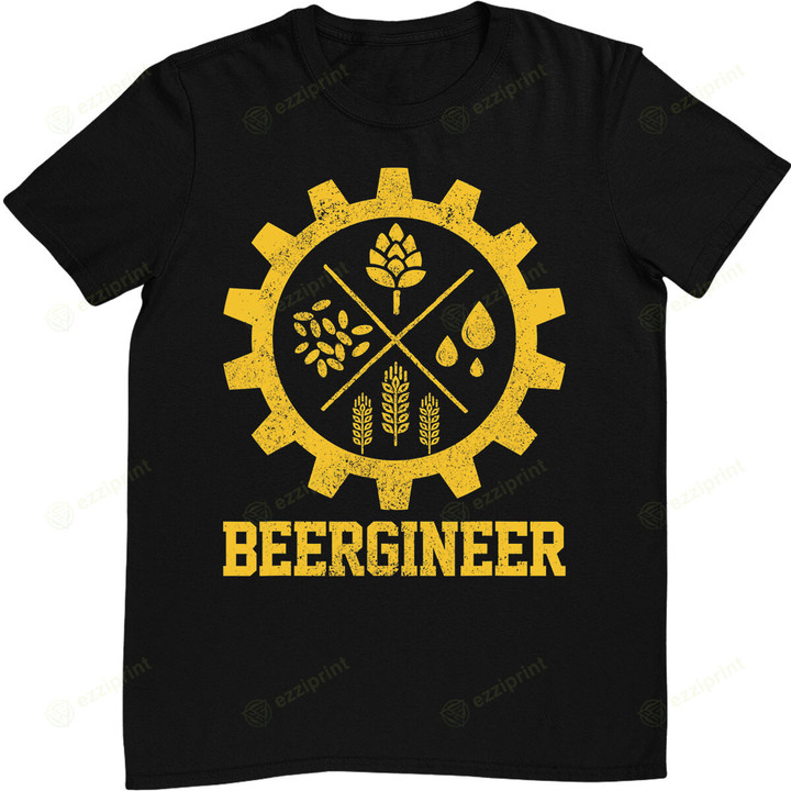 Mens Beergineer Homebrew Home Brewing Craft Beer Brewer Gift T-Shirt