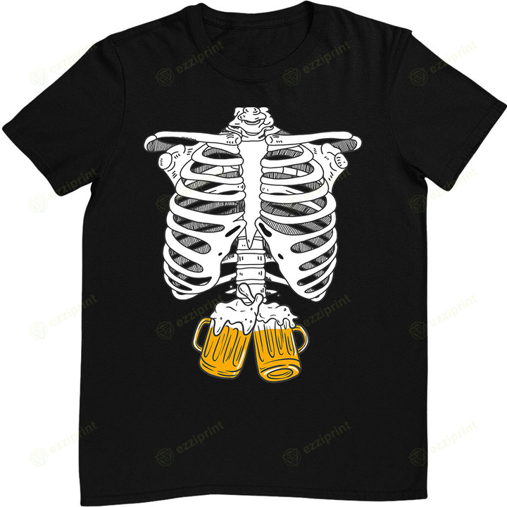 Skeleton Beer Xray Pregnancy Announcement T-Shirt