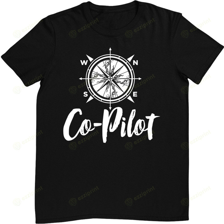 Co-Pilot Compass Travel And Adventure Hiking Camping T-Shirt