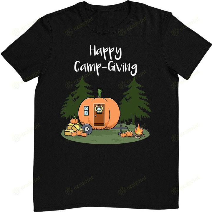 Thanksgiving Camping Pumpkin Pie Turkey Campfire Tent T-Shirt