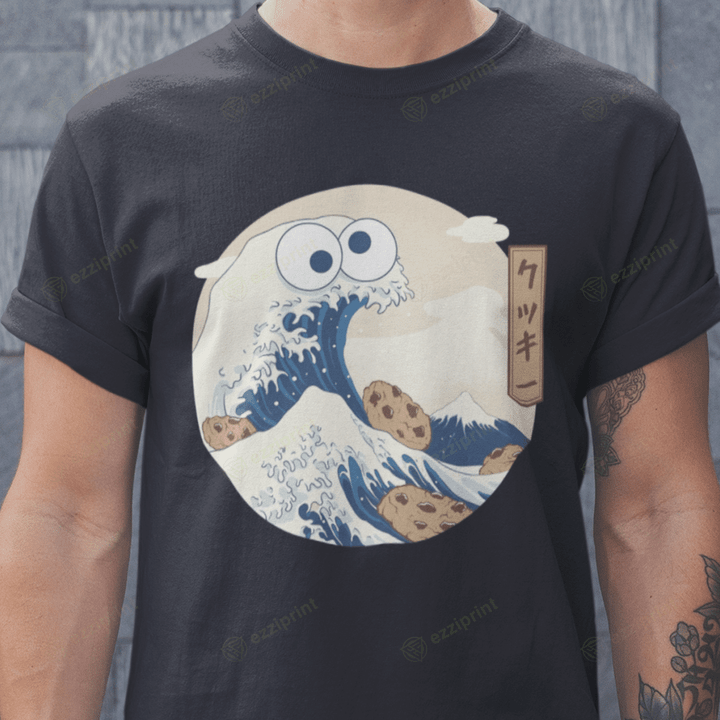 Cookiegawa Wave The Great Wave off Kanagawa Cookie Monster Mashup T-Shirt