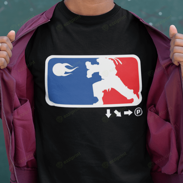 Fighter League Major League Baseball Logo Ryu Street Fighter T-Shirt