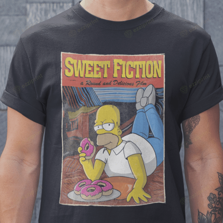 Sweet Fiction Pulp Fiction Homer Simpson The Simpsons Mashup T-Shirt