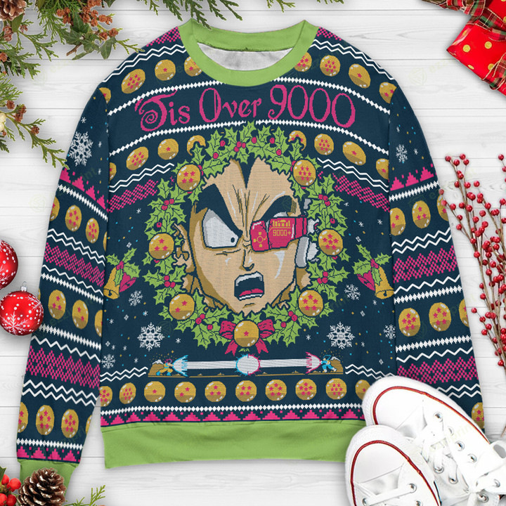 Tis Over 9000 Dragon Ball Christmas Sweater