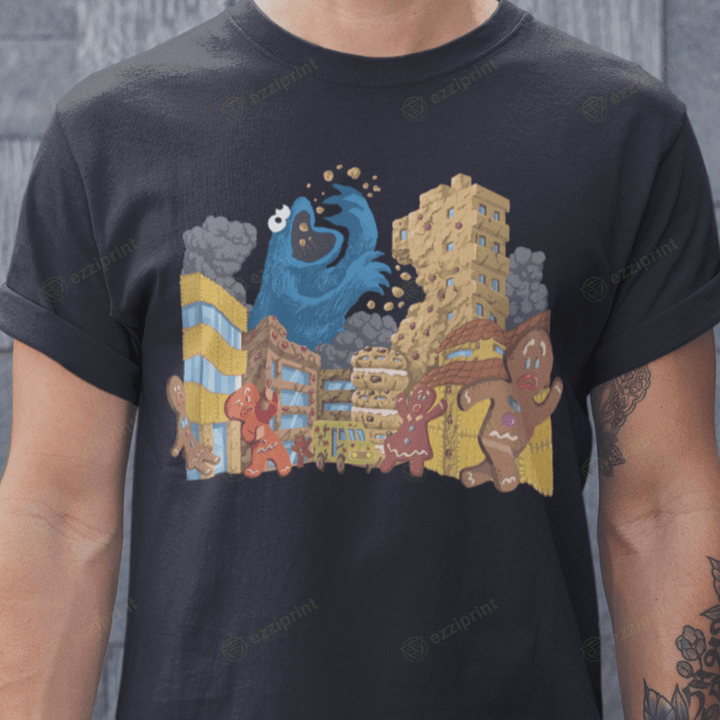 Attack In Cookie Town Cookie Monster Sesame Street T-Shirt