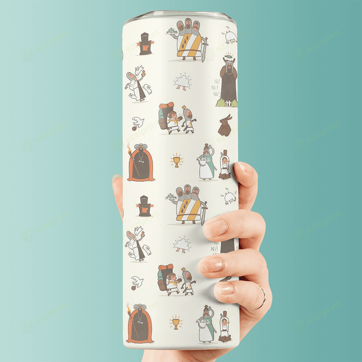 The Holy Grail Pattern Skinny Stainless Steel Tumbler (20oz)