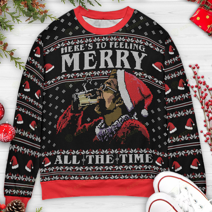 Here’s To Feeling Merry All The Time Kramer Seinfeld Sweater
