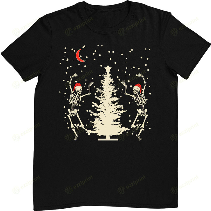 Funny Goth Christmas, Dancing Skeletons T-Shirt