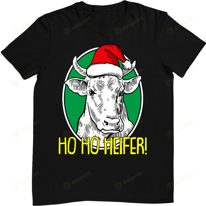 Ho Ho Heifer Christmas Cute Cow X-Mas Pajama Farm Farmer T-Shirt