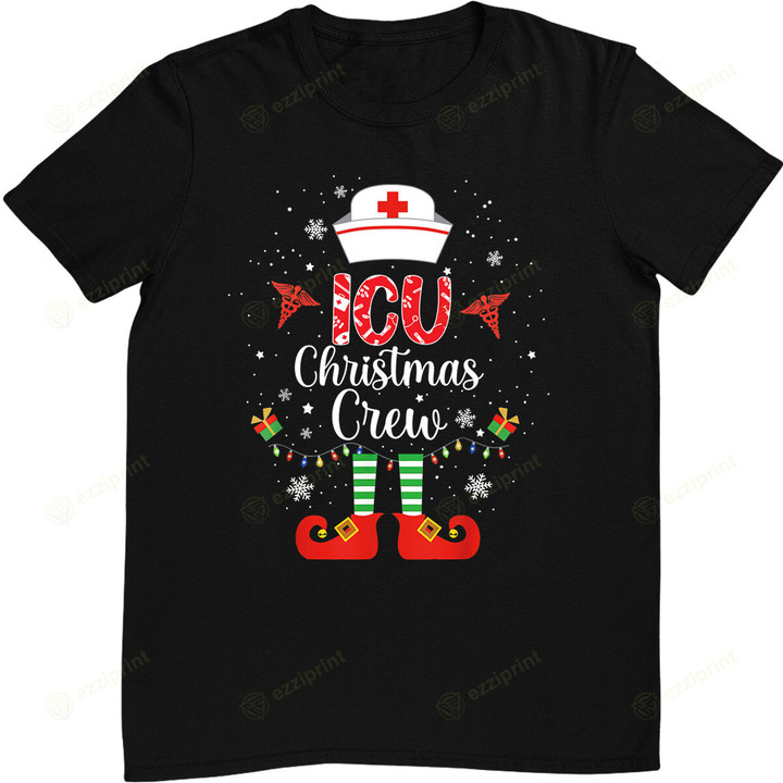 ICU Christmas Nurse Crew Family Group Nursing Xmas T-Shirt