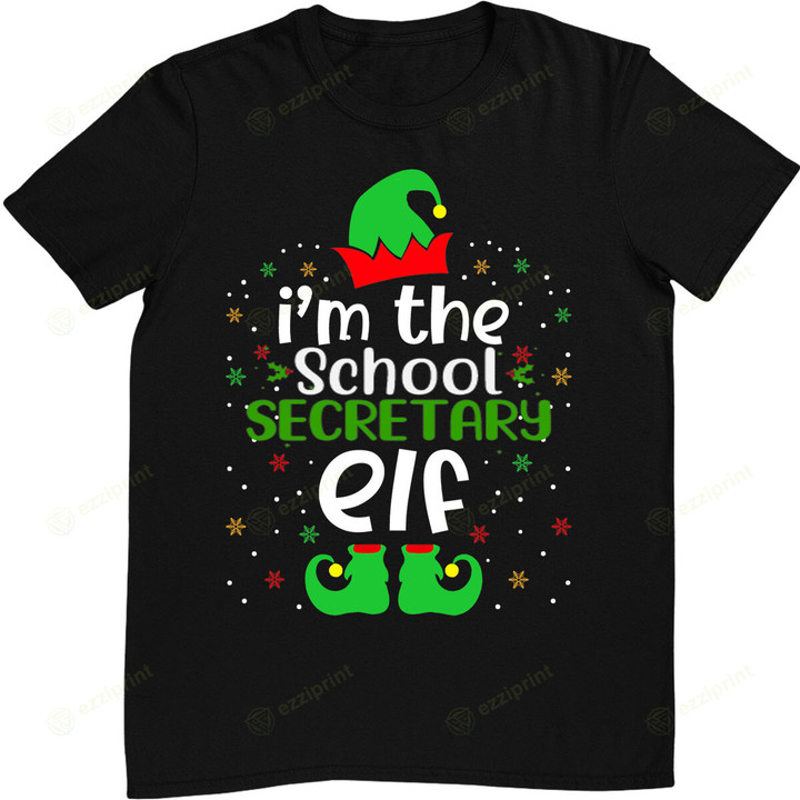 School Secretary Elf Matching Pajama Group Christmas Party T-Shirt