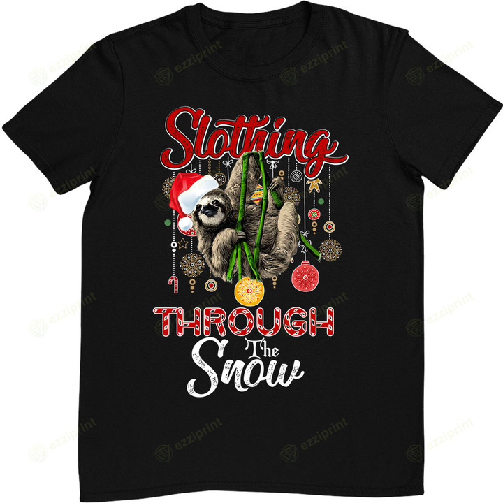 Slothing through the snow christmas xmas winter sloth T-Shirt