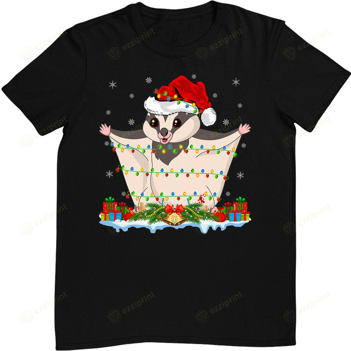 Sugar Glider Lover Matching Santa Hat Sugar Glider Christmas T-Shirt