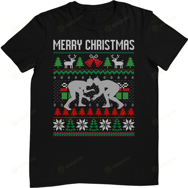 Ugly Merry Christmas Wrestling Wrestler Santa Xmas Costume T-Shirt