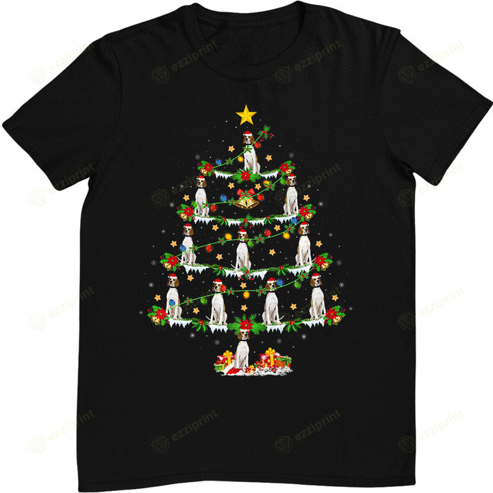 Xmas Lighting English Pointer Dog Christmas Tree T-Shirt